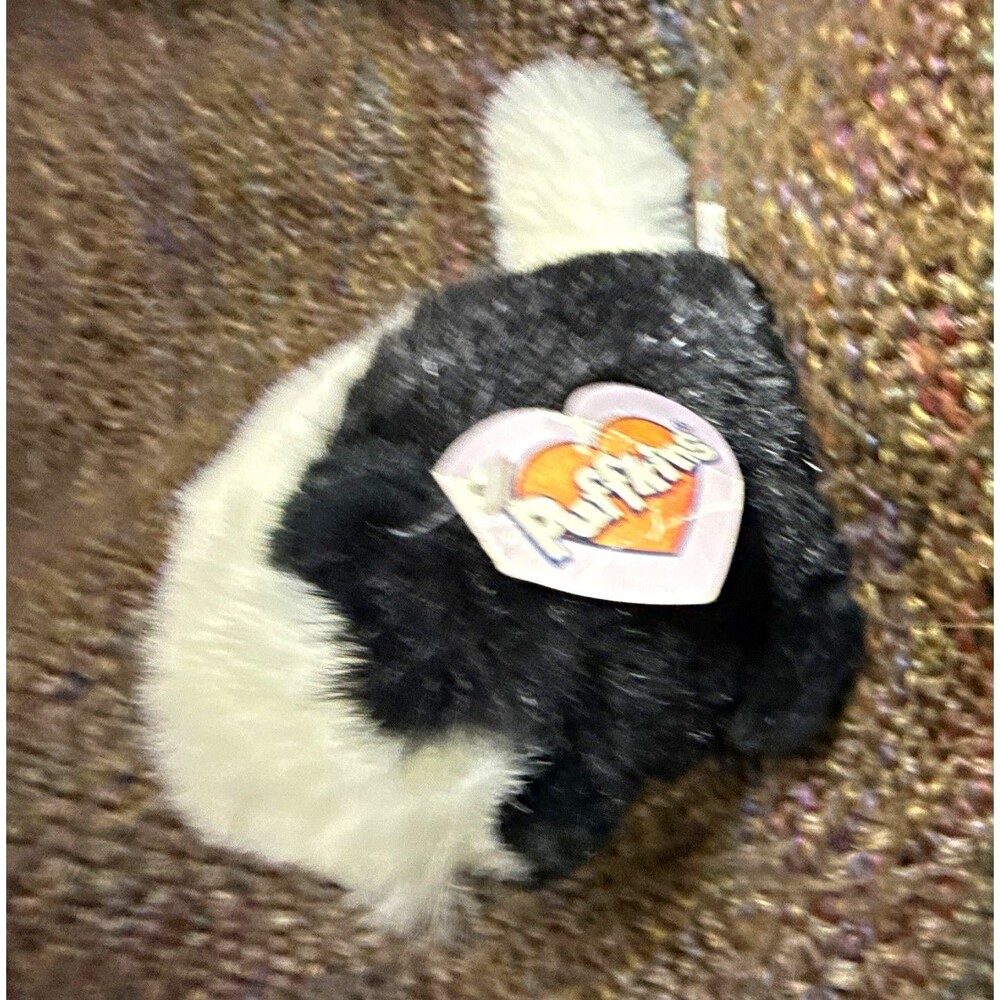 Vintage 1994 Swibco Puffkins "Odie the Skunk" Plush 4" – With Original Tags